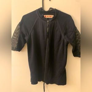 Marni black knit zip up top size 6 (IT 42)